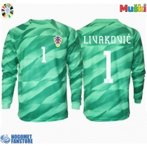 Hrvatska Dominik Livakovic #1 Golmanski Gostujuci Dres EP 2024 Dugi Rukav